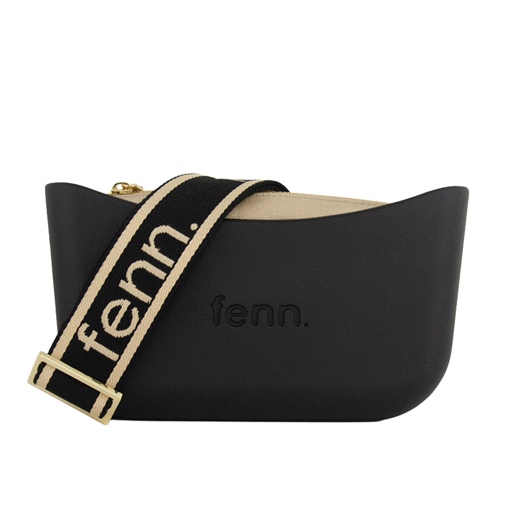 Fenn Collection - Classic Black Light Stone Cross Body Handbag Small