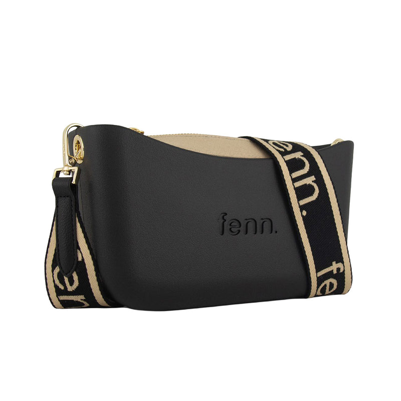 Fenn Collection - Classic Black Light Stone Cross Body Handbag Small