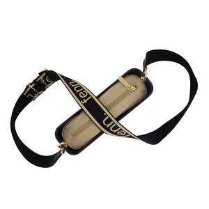 Fenn Collection - Classic Black Light Stone Cross Body Handbag Small