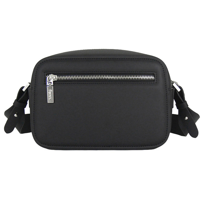 Fenn Collection - Cross Body Black With Silver Zip