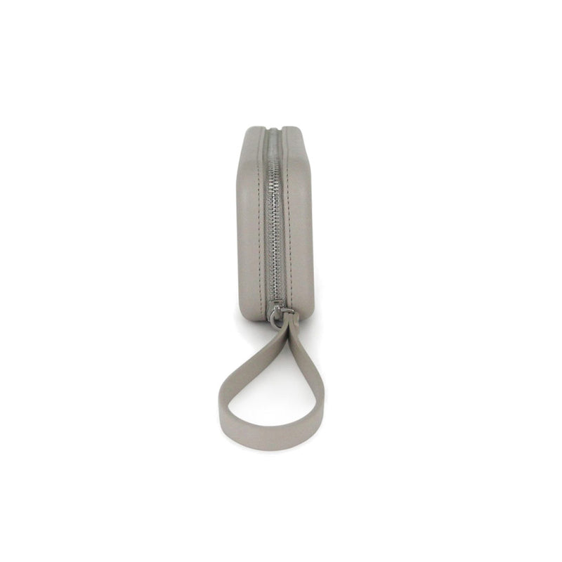 Fenn Collection - Mushroom/Grey With Silver Zip With Strap Wallet