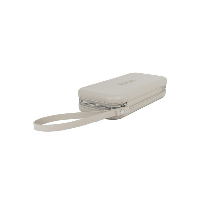 Fenn Collection - Mushroom/Grey With Silver Zip With Strap Wallet