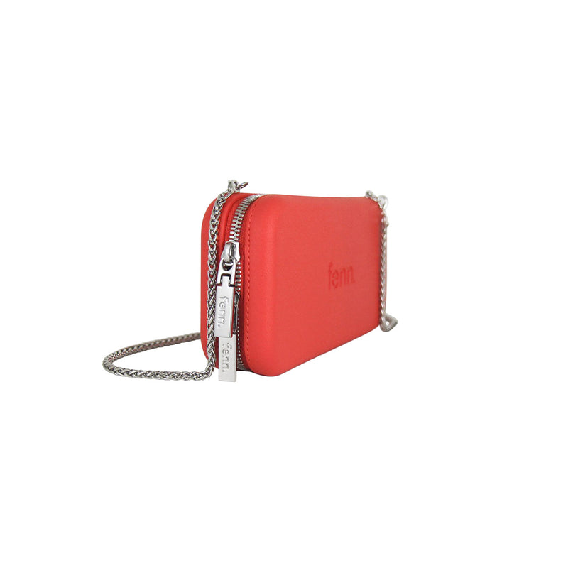 Fenn Collection - Chain Wallet Fiery Red With Silver Zip