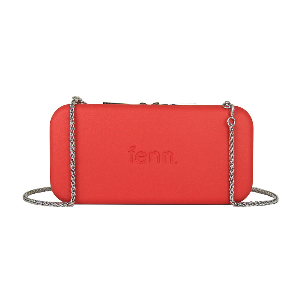 Fenn Collection - Chain Wallet Fiery Red With Silver Zip