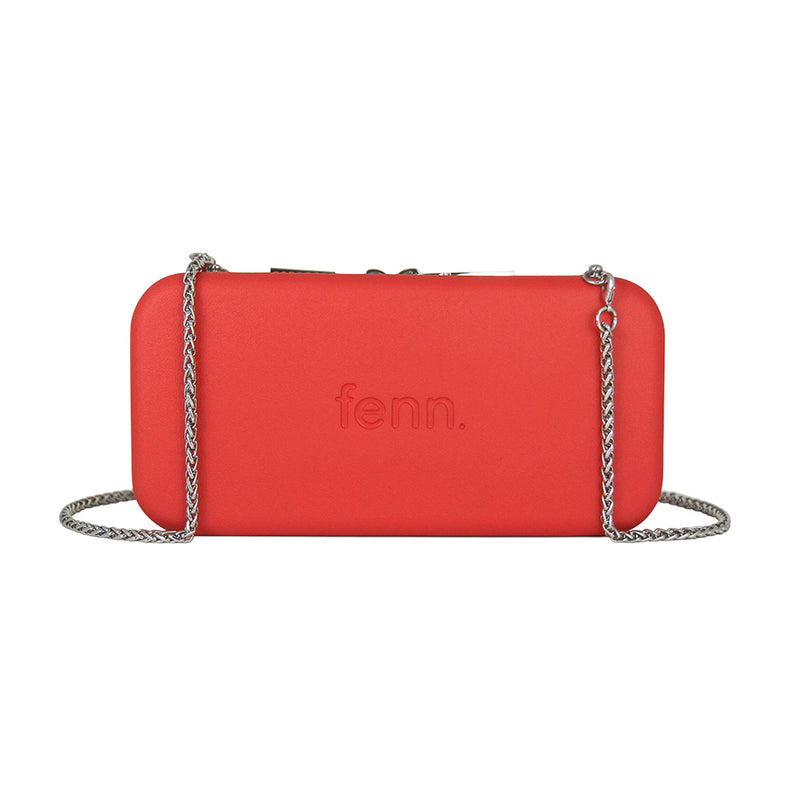 Fenn Collection - Chain Wallet Fiery Red With Silver Zip