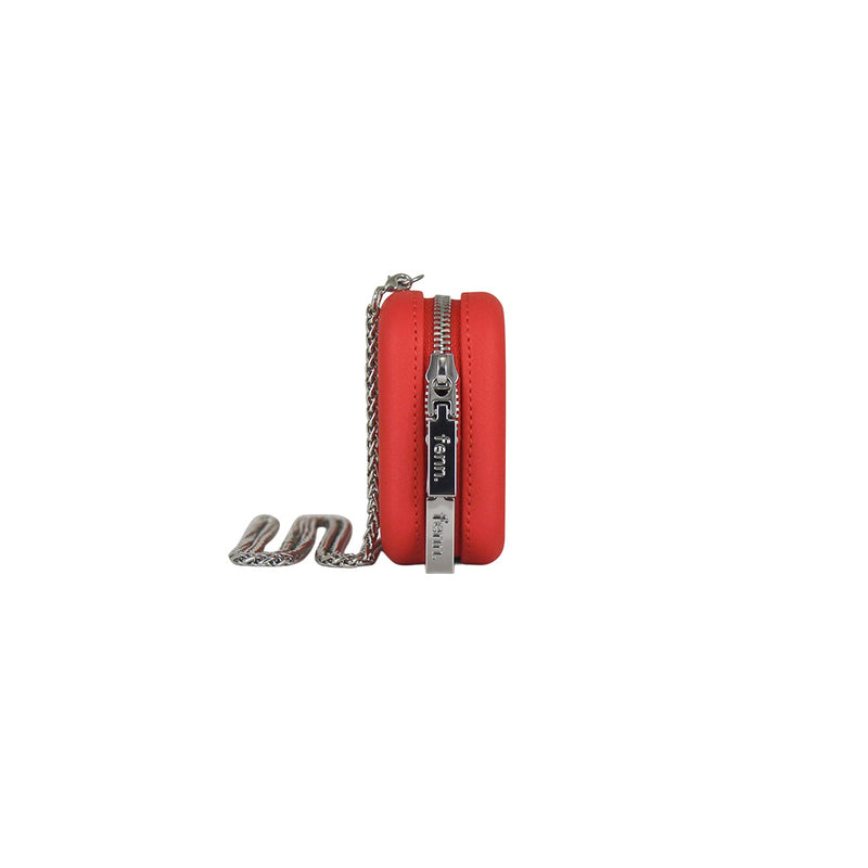 Fenn Collection - Chain Wallet Fiery Red With Silver Zip
