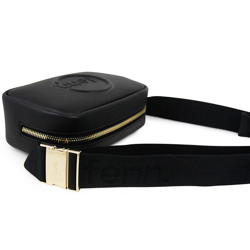 Fenn Collection - Pouch Canvas Strap Black Gold Zip