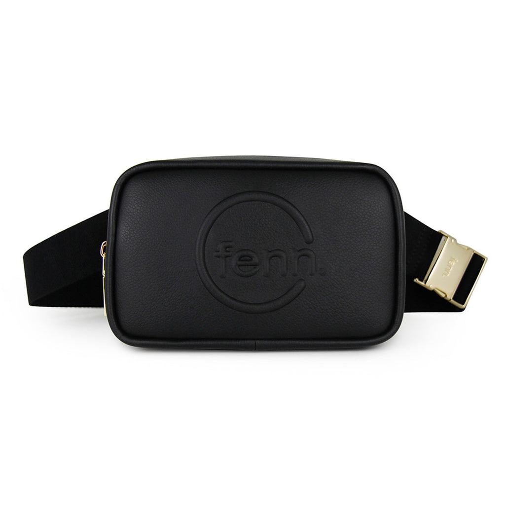 Fenn Collection - Pouch Canvas Strap Black Gold Zip
