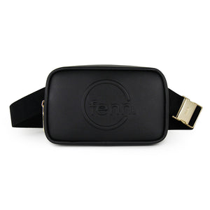 Fenn Collection - Pouch Canvas Strap Black Gold Zip