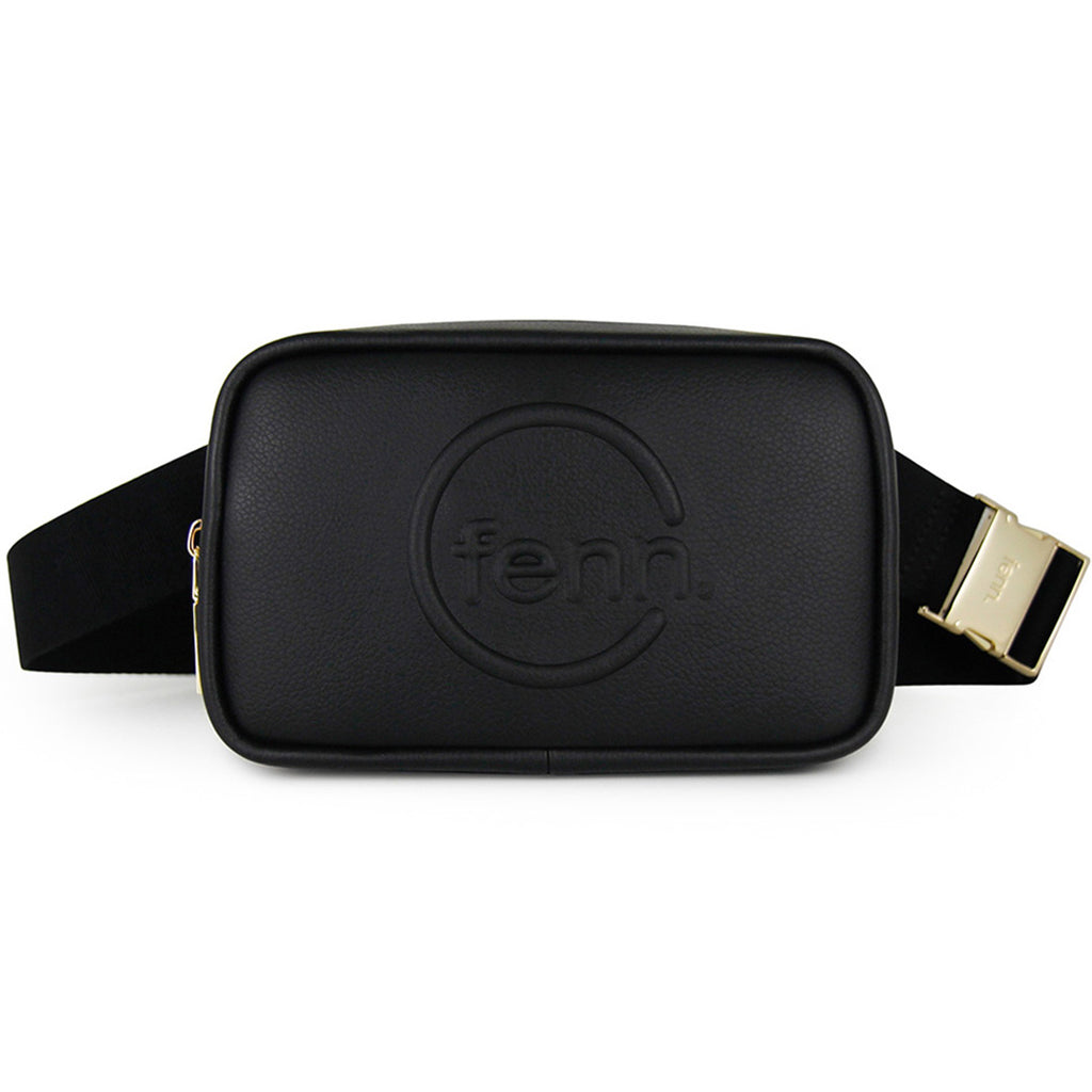 Fenn Collection - Pouch Canvas Strap Black Gold Zip