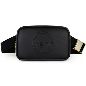 Fenn Collection - Pouch Canvas Strap Black Gold Zip