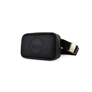 Fenn Collection - Pouch Canvas Strap Black Gold Zip