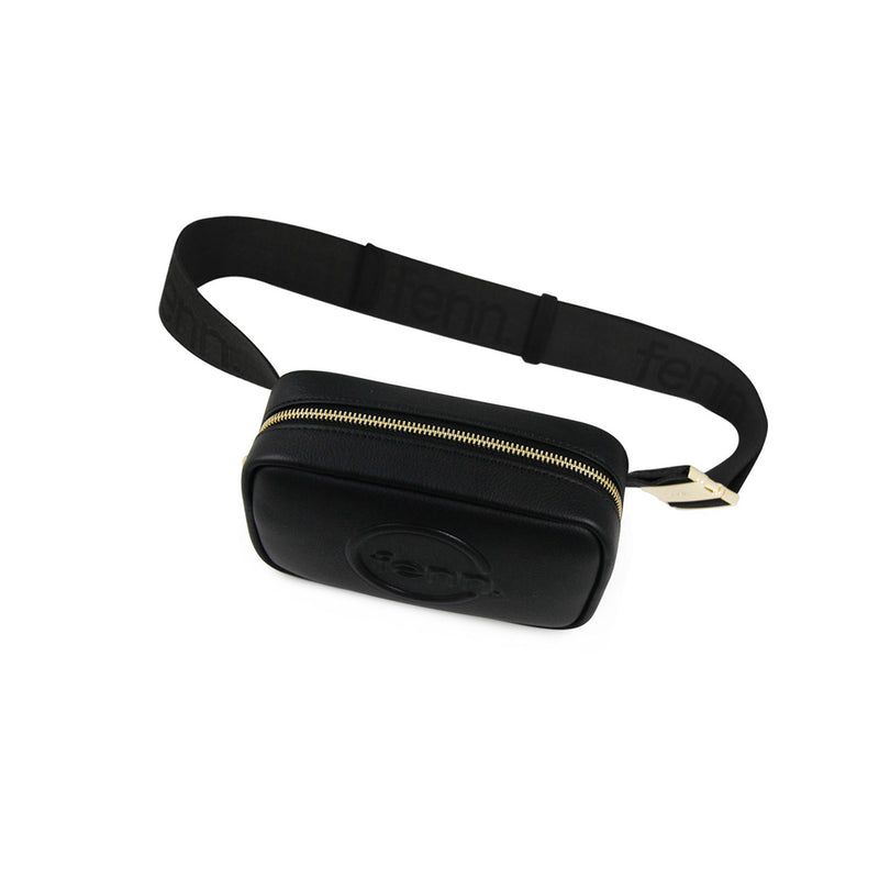 Fenn Collection - Pouch Canvas Strap Black Gold Zip