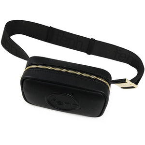 Fenn Collection - Pouch Canvas Strap Black Gold Zip