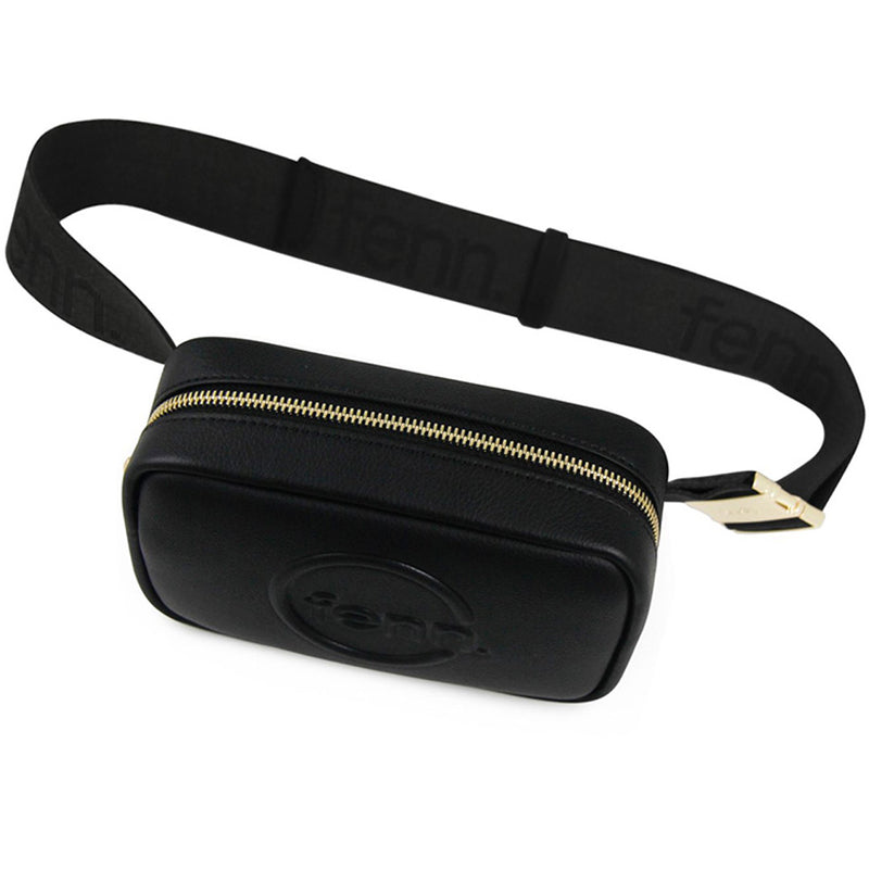 Fenn Collection - Pouch Canvas Strap Black Gold Zip