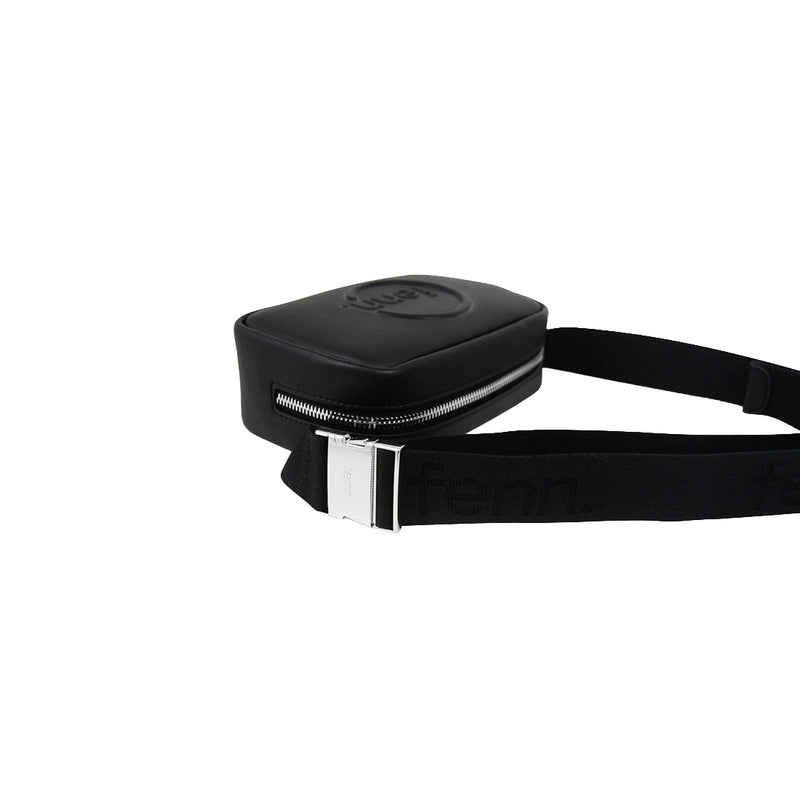 Fenn Collection - Pouch Canvas Strap Black Silver Zip