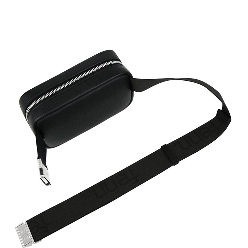 Fenn Collection - Pouch Canvas Strap Black Silver Zip