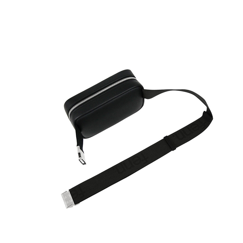 Fenn Collection - Pouch Canvas Strap Black Silver Zip
