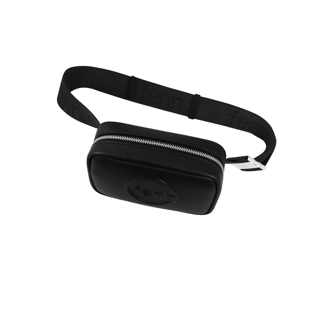 Fenn Collection - Pouch Canvas Strap Black Silver Zip
