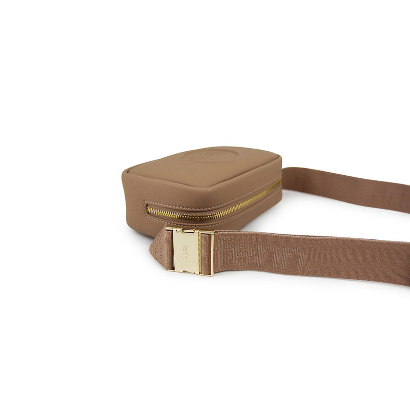 Fenn Collection - Pouch Canvas Strap Cappuccino Gold Zip
