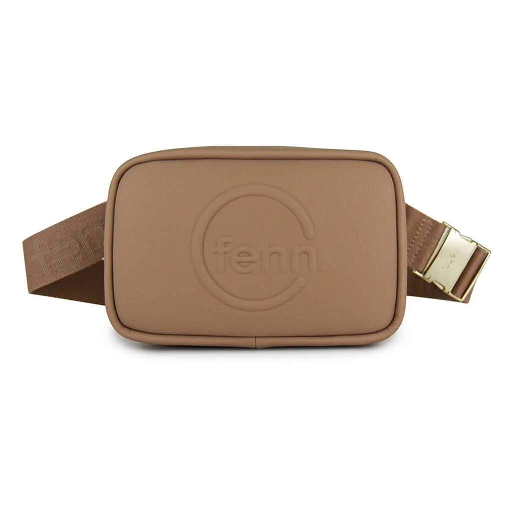Fenn Collection - Pouch Canvas Strap Cappuccino Gold Zip