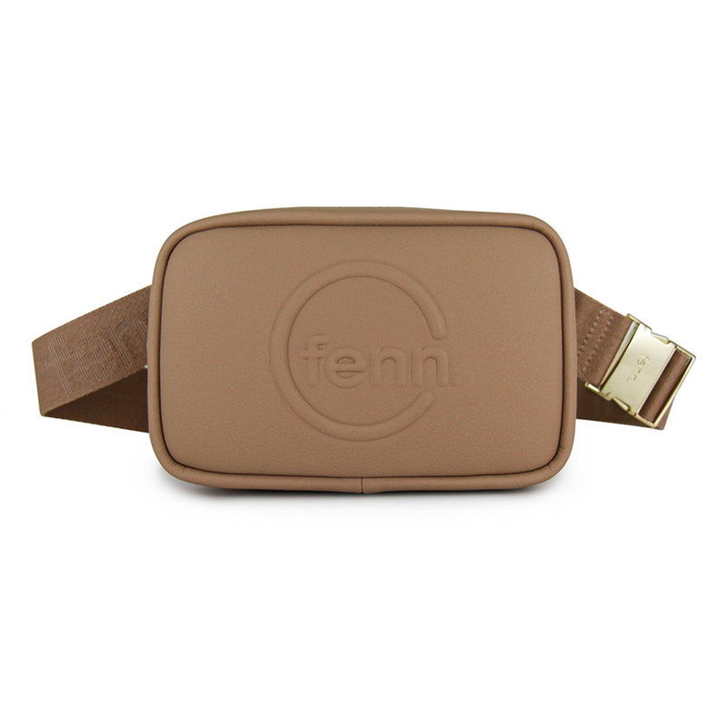 Fenn Collection - Pouch Canvas Strap Cappuccino Gold Zip