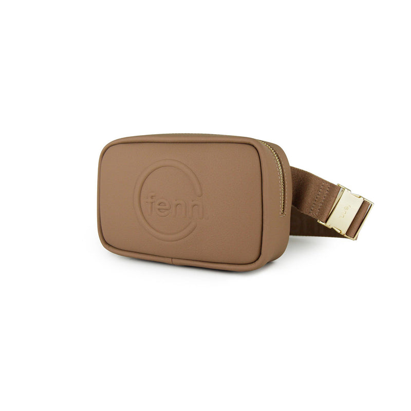 Fenn Collection - Pouch Canvas Strap Cappuccino Gold Zip