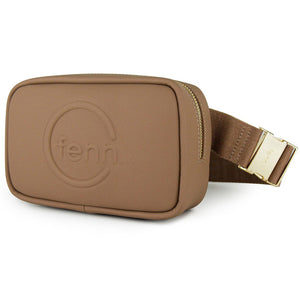 Fenn Collection - Pouch Canvas Strap Cappuccino Gold Zip