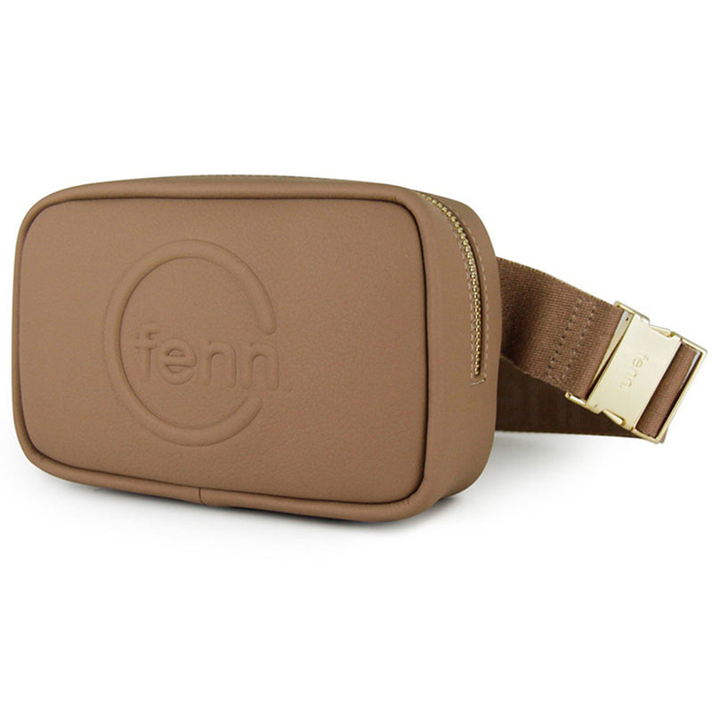 Fenn Collection - Pouch Canvas Strap Cappuccino Gold Zip