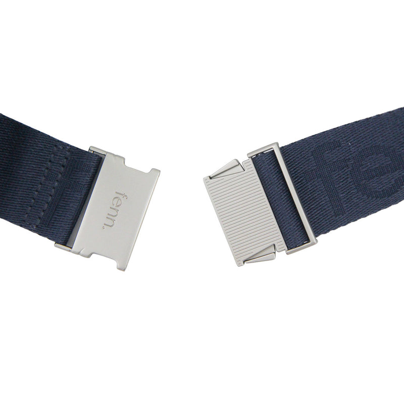 Fenn Collection - Pouch Canvas Strap Navy Silver Zip