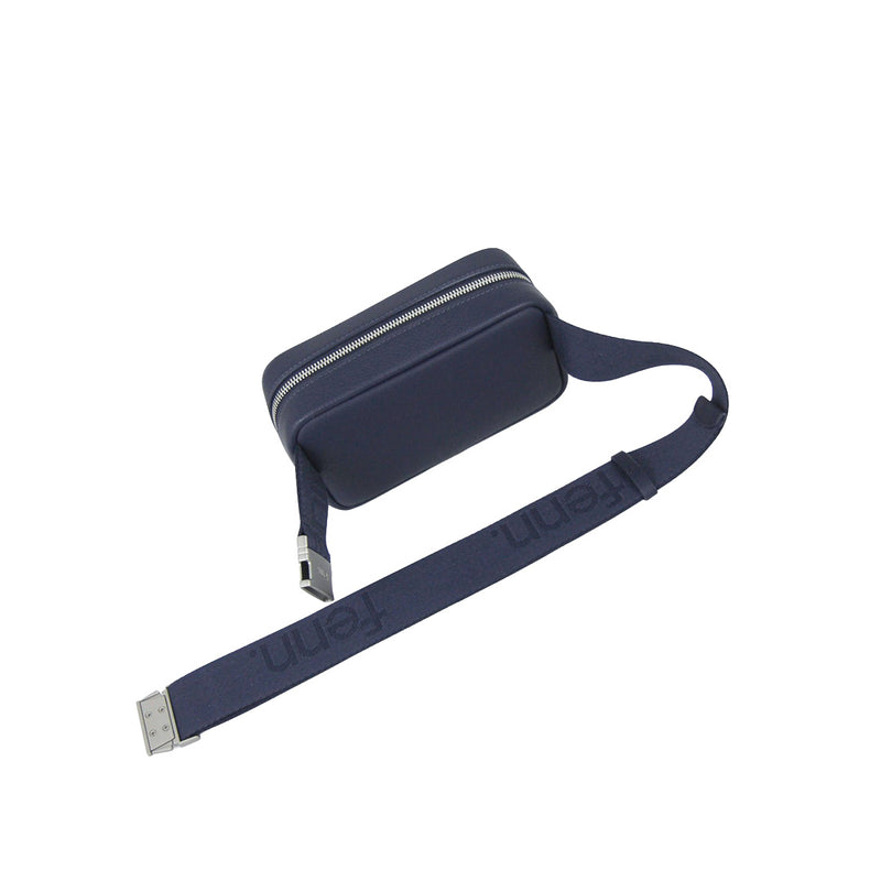 Fenn Collection - Pouch Canvas Strap Navy Silver Zip