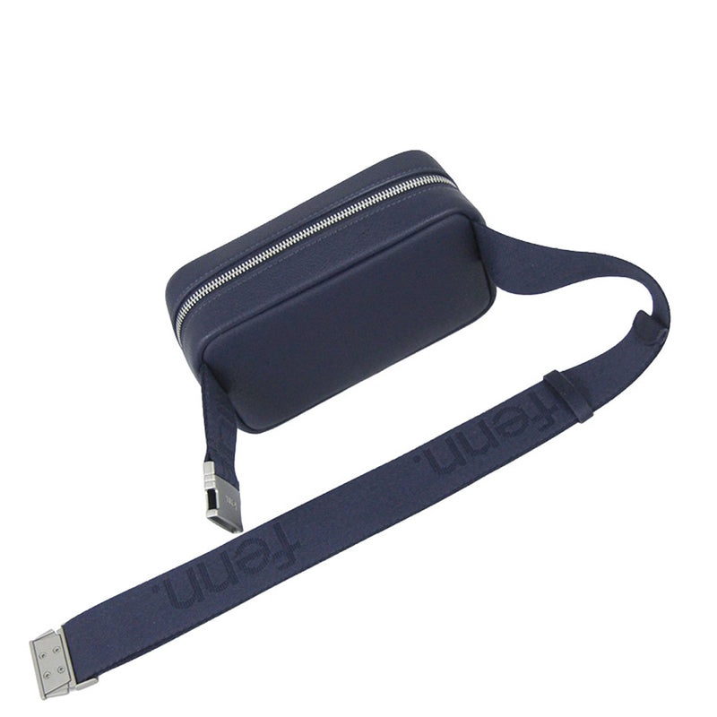 Fenn Collection - Pouch Canvas Strap Navy Silver Zip
