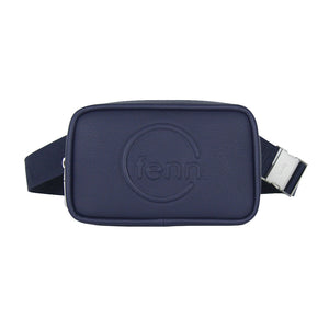 Fenn Collection - Pouch Canvas Strap Navy Silver Zip