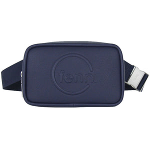 Fenn Collection - Pouch Canvas Strap Navy Silver Zip