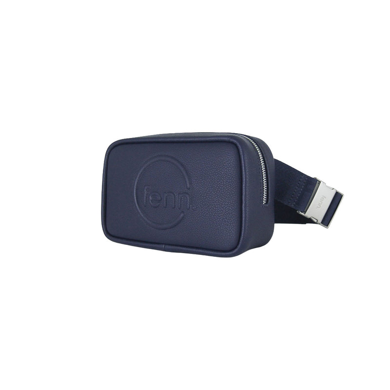 Fenn Collection - Pouch Canvas Strap Navy Silver Zip