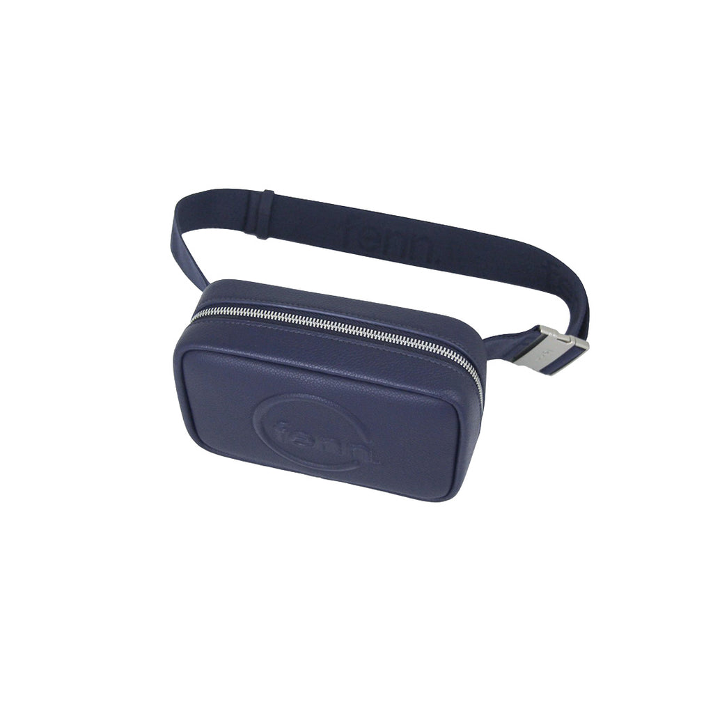 Fenn Collection - Pouch Canvas Strap Navy Silver Zip