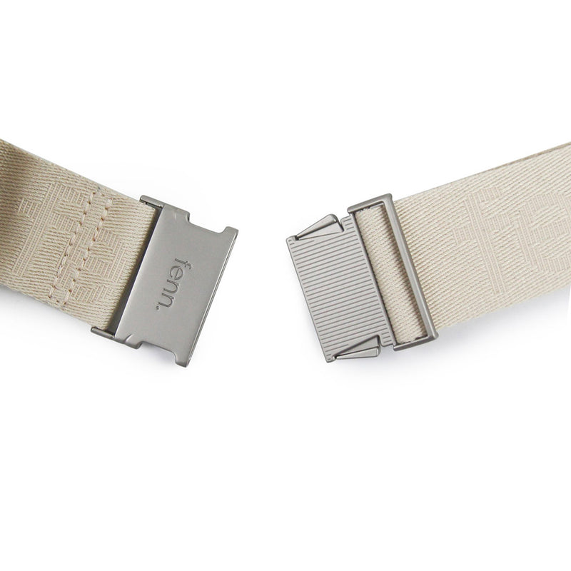 Fenn Collection - Pouch Canvas Strap Oatmeal Silver Zip