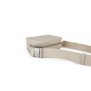 Fenn Collection - Pouch Canvas Strap Oatmeal Silver Zip