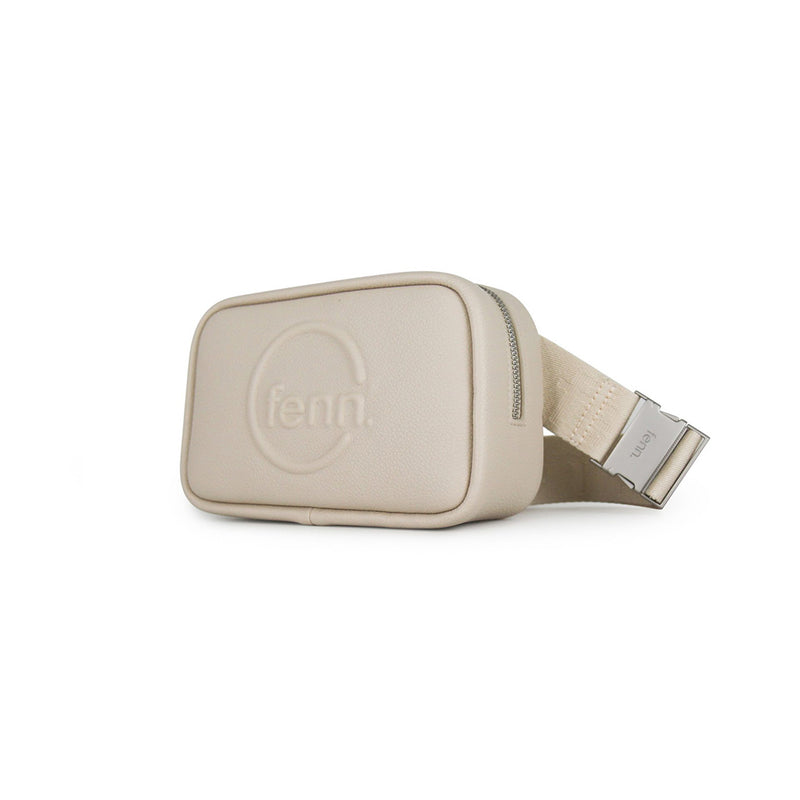 Fenn Collection - Pouch Canvas Strap Oatmeal Silver Zip
