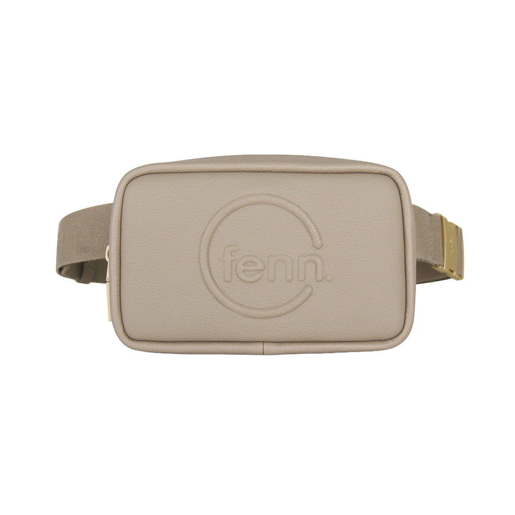 Fenn Collection - Pouch Canvas Strap Stone Sand Silver With Gold Zip