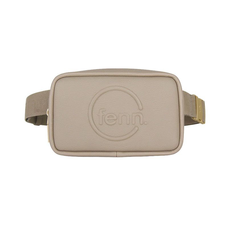 Fenn Collection - Pouch Canvas Strap Stone Sand Silver With Gold Zip