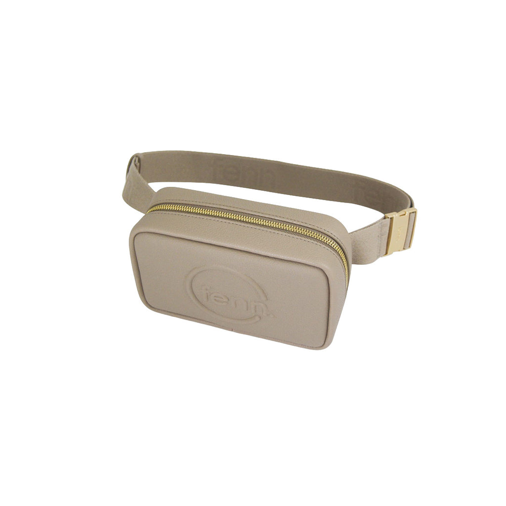 Fenn Collection - Pouch Canvas Strap Stone Sand Silver With Gold Zip