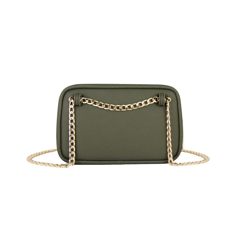 Fenn Collection - Pouch Chain Cross Body Bag Women Army Green