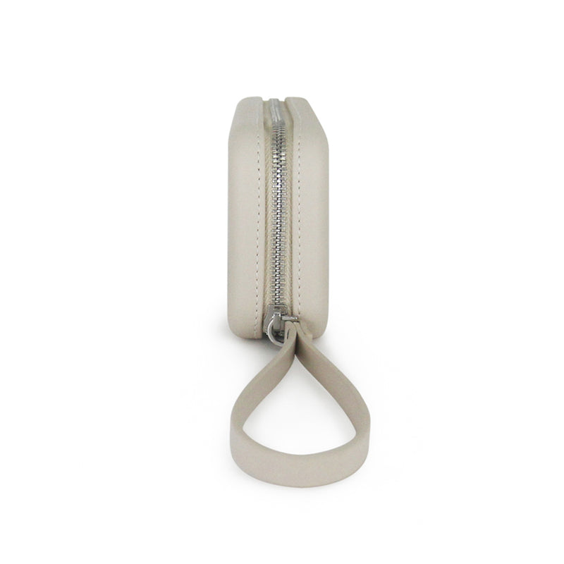 Fenn Collection - Champagne Handle With Strap Silver Zip Wallet