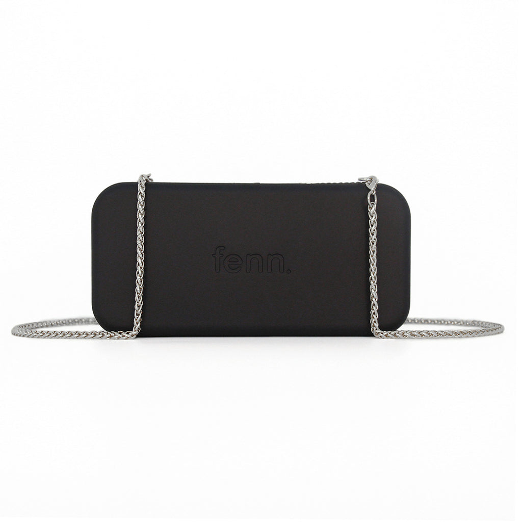 Fenn Collection - Black Wallet With Silver Zip And Chain