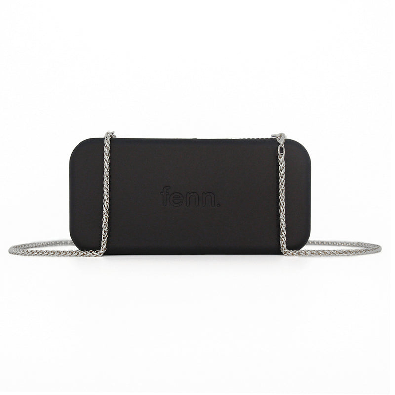 Fenn Collection - Black Wallet With Silver Zip And Chain