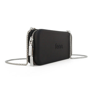 Fenn Collection - Black Wallet With Silver Zip And Chain