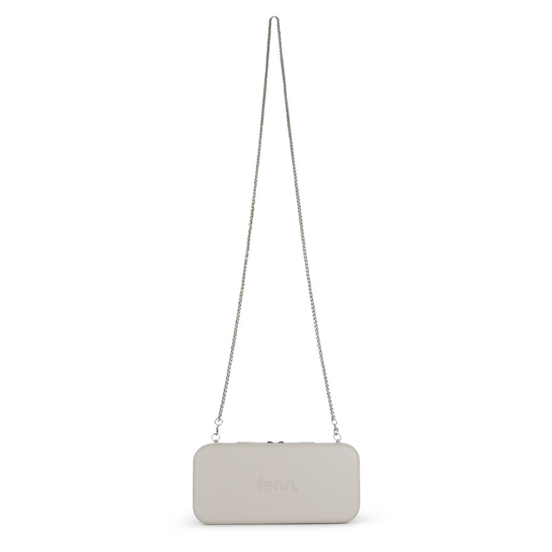 Fenn Collection - Mushroom/Grey Wallet With Silver Zip & Chain