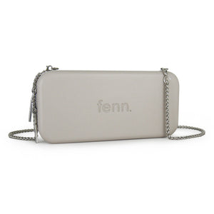 Fenn Collection - Mushroom/Grey Wallet With Silver Zip & Chain