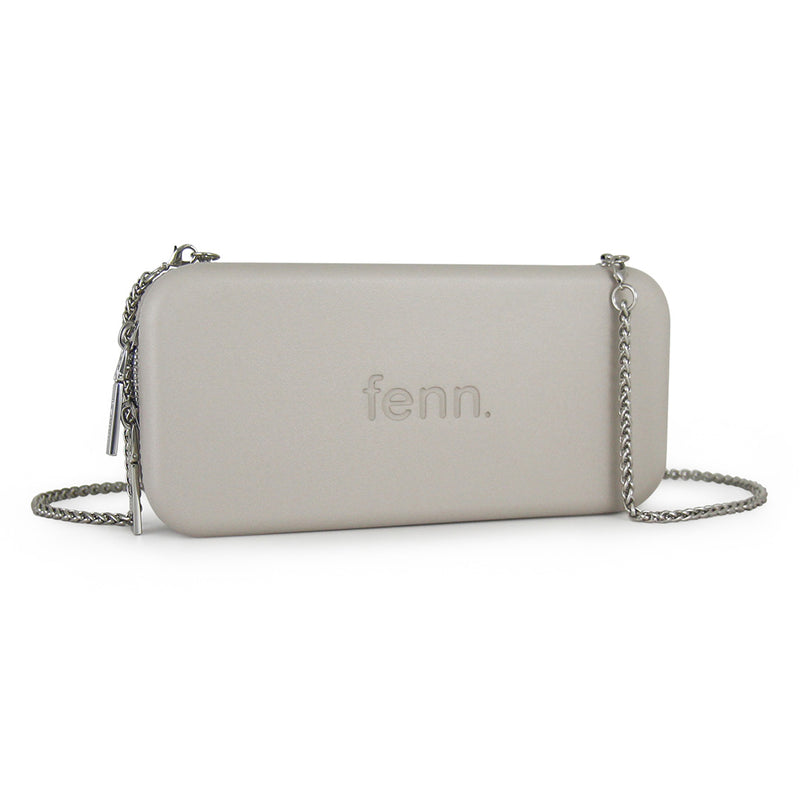 Fenn Collection - Mushroom/Grey Wallet With Silver Zip & Chain